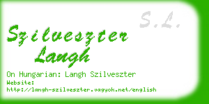 szilveszter langh business card